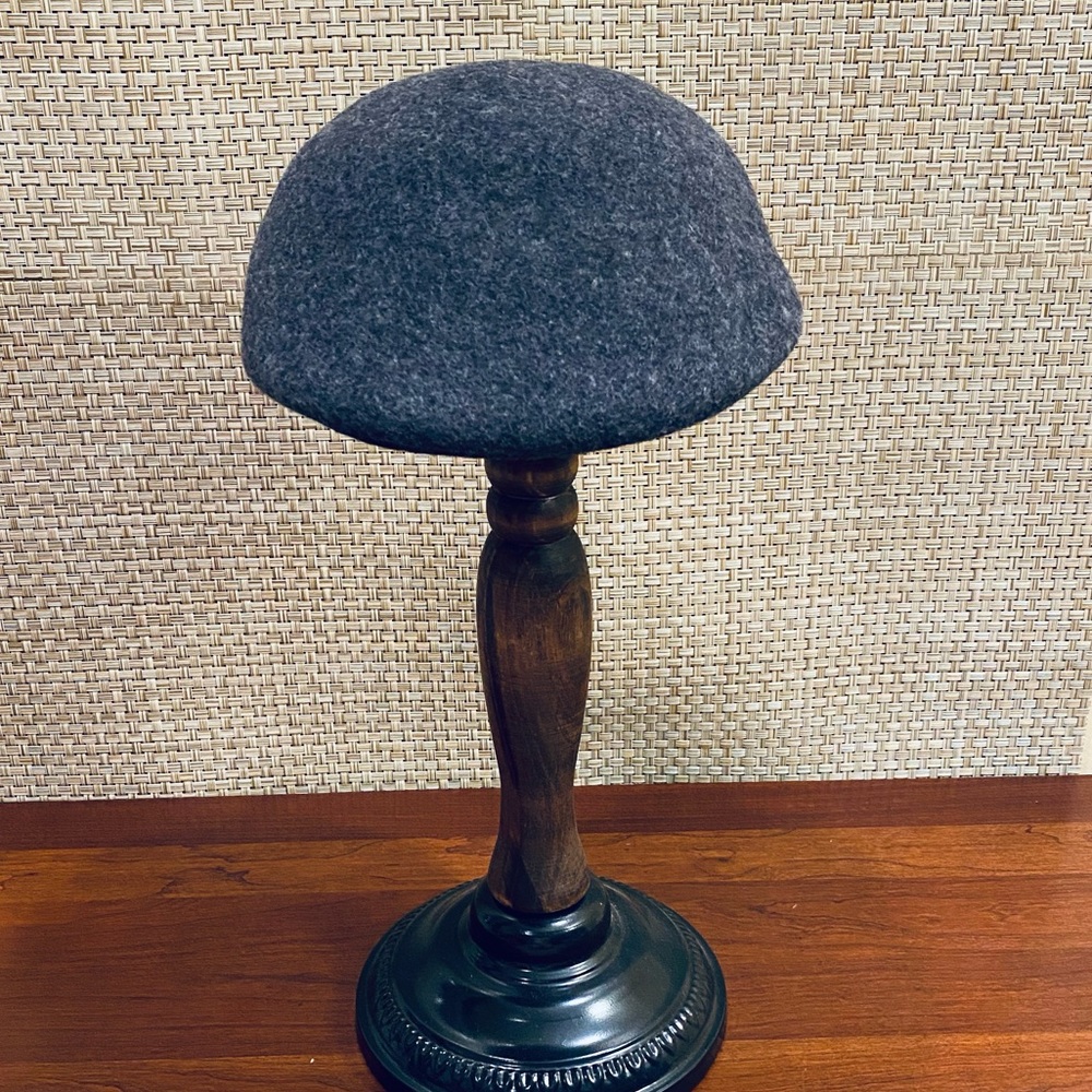 Hpnwot Gray 100% Wool Rounded Flat Cap S/M - image 7